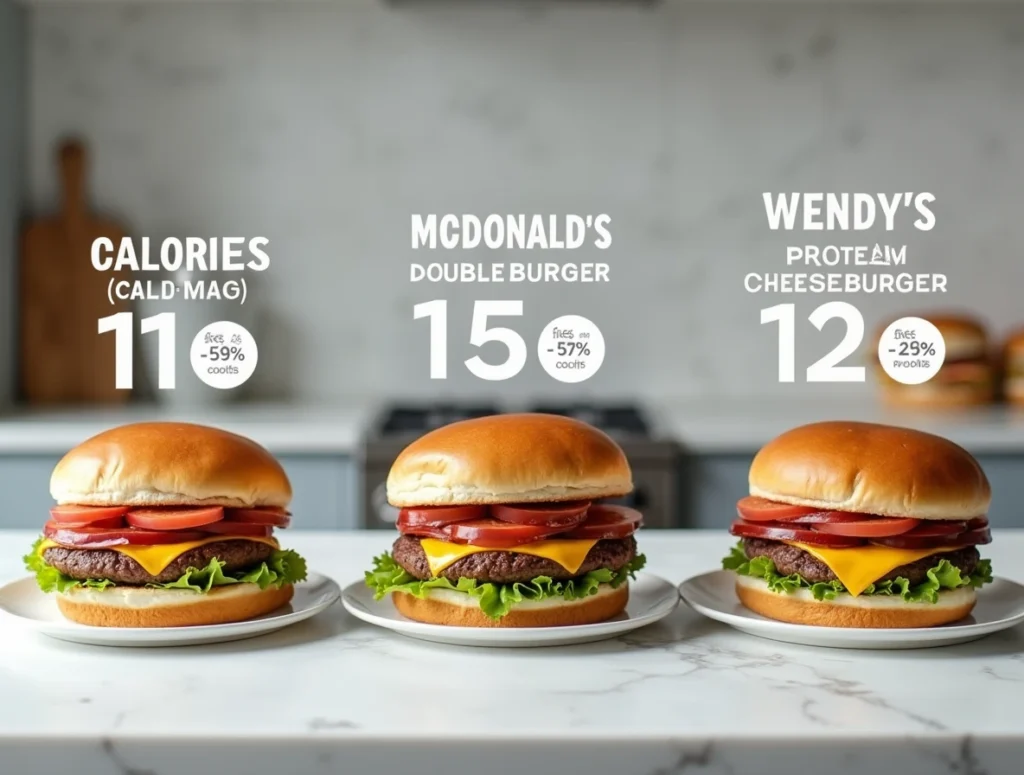 burger king double cheeseburger calories 1 Nutritional Comparison