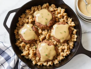 hamburger steaks with onion gravy